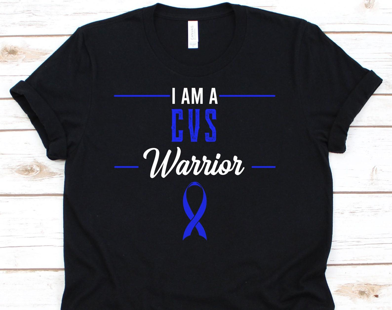 I Am A CVS Warrior Shirt, CVS Awareness T-Shirt Gift For Cyclic Vomiting Dad Mom, CVS Awareness Ribbon For Men Women With Cyclic Vomiting XL