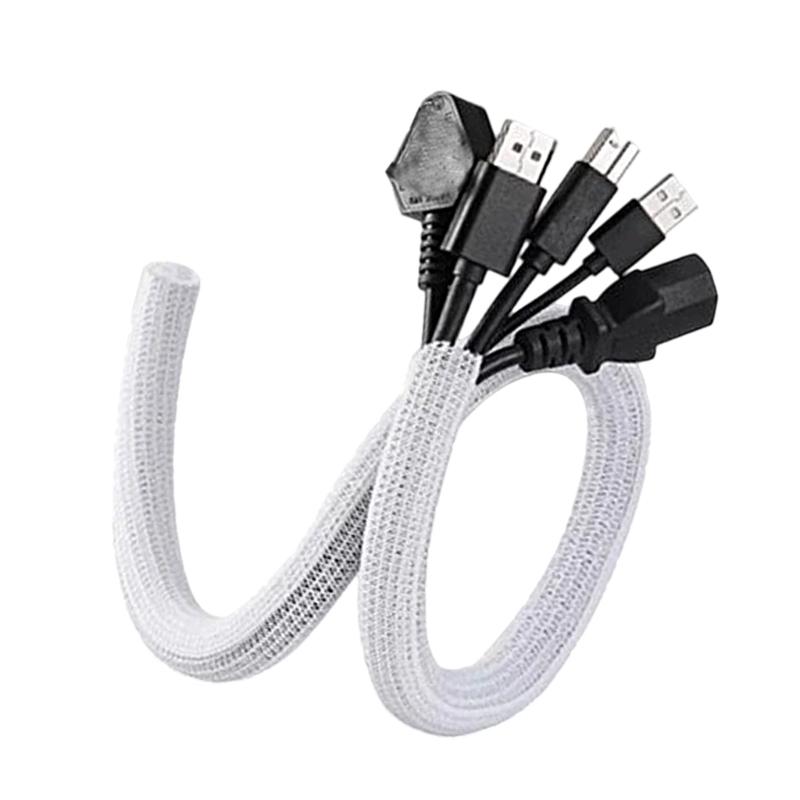 Durability Cable Sleeve PET Braided Cable Cover Organizers For Home Office Electronics And Automotive Wiring 2Meter Length