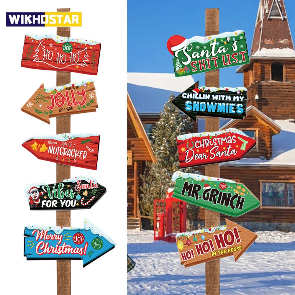 10KS Vánoční Dekorace Směrové Značky Kreslené Papírové Značky Sada DIY Vánoční Strom Závěsné Přívěsky Novoroční Domácí Dekorace Ozdoby