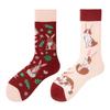 Asymmetric Colorful Christmas Cotton Socks for Couples