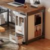 Printer Stand Printer Table with Adjustable Shelf, Casters for Fax Scanner 60 X 30 X 65 Cm White