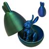 3D Printed Bunny Egg Movable Fidget Toy Rabbit Flexible Joint Egg Crystal Articulated Easter Ornaments Home Decoration Kids Gift