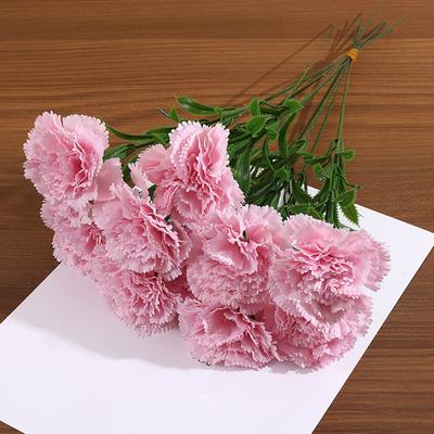 8Pcs Artificial Carnation Realistic Fake Silk Flower Wedding Indoor Home Office Table Centerpiece Faux Flower Decoration Mother's Day Gift