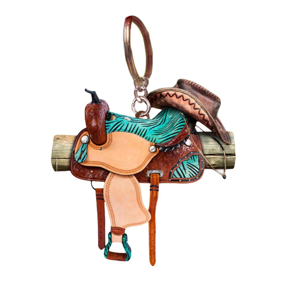 Cheap Horse Saddle KeychainWestern Horse Saddle Car PendantHorse