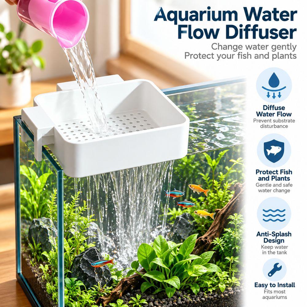 Plastic Fish Tank Water Change Plate Flow Softening Perforated Baffle Strainer  Planted Aquarium