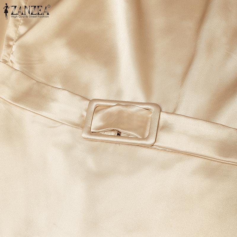 ZANZEA Women Casual Round Neck Summer Short Sleeve Dress