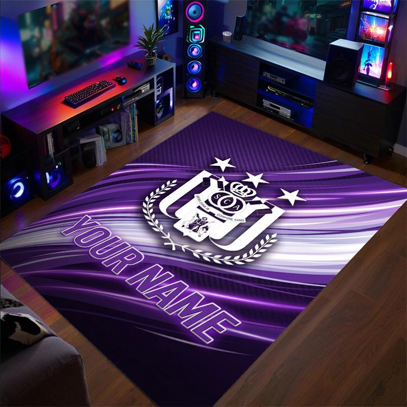 Crystal Velvet Rug Anderlecht FC Print Custom Name Text Floor Mat Home Decor