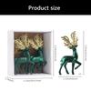 3D Christmas Deer Figures Ornament , 4 Plastic Tree Decorations with Reflective Finish and Sparkling Horns for Holiday Displays