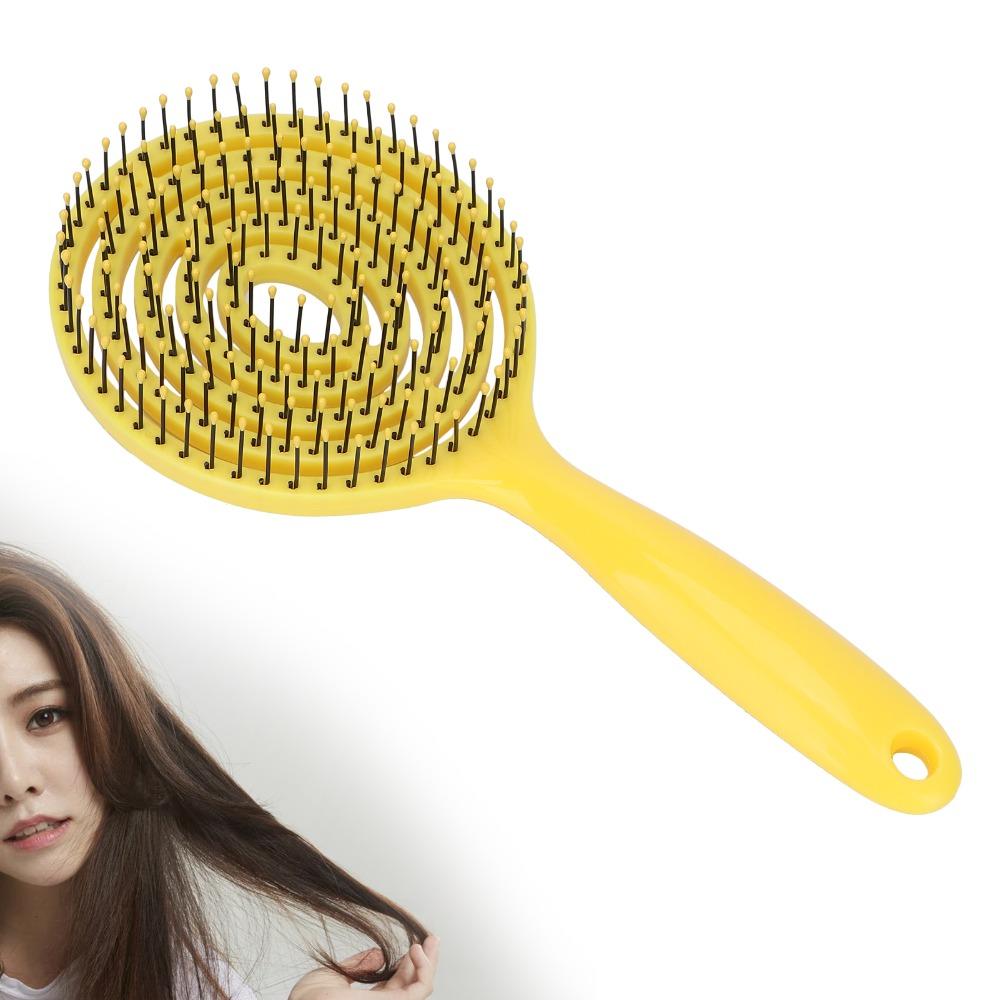 Round Head Hair Straightening Comb Super Soft Glides Vented Detangling Hair Brush  For Men Women
