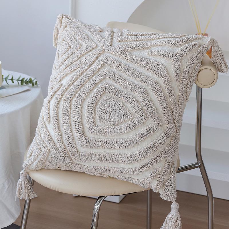 Tufted Pillow Green Cushion Pillow Sofa Cushion Model Room Bay Window Decoration Back Pillow