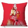 Fashion Woman Portrait Throw Pillow Case Pink Water Color Hand Painted Abstract Girl Decoration Square Cushion Cover Almofadas