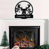 Stylish Black Iron Deer Family Name Plaque   Customizable Metal Wall Art for Home Indoor Outdoor