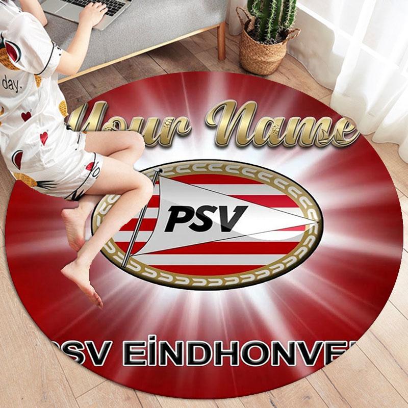 Philips Sport Vereniging Custom Name Round Area Rug,Carpet Rug for Living Room Bedroom Sofa Playroom Decor,Non-slip Floor Mat