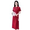 Mulberry silk improved cheongsam wear red wedding dress wedding dress
