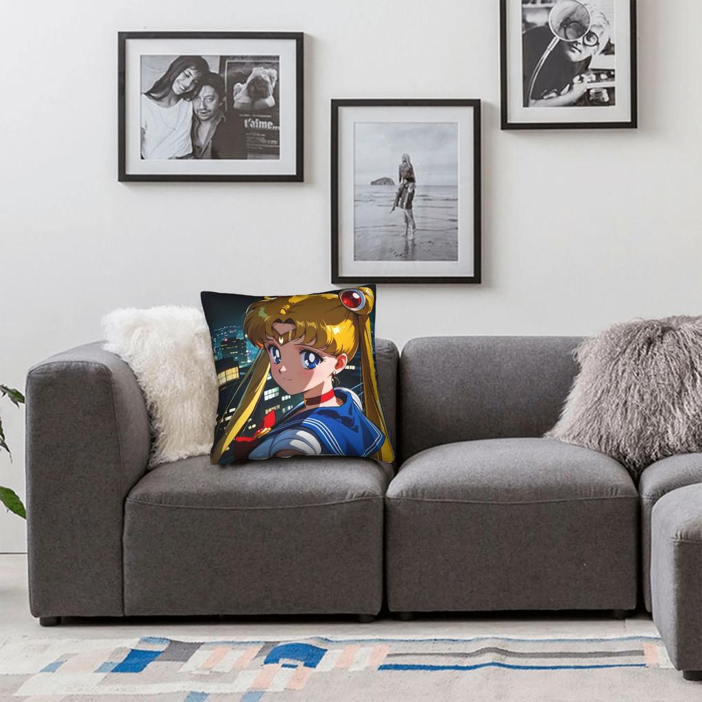Sailor Moon Pillow Case Soft Pillow Cover For Living Room Chair Retro Trendy Pillowcases