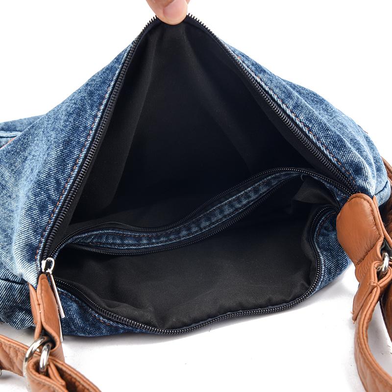 Denim Bag Women Commuter Crossbody Bag Multi-function Backpack