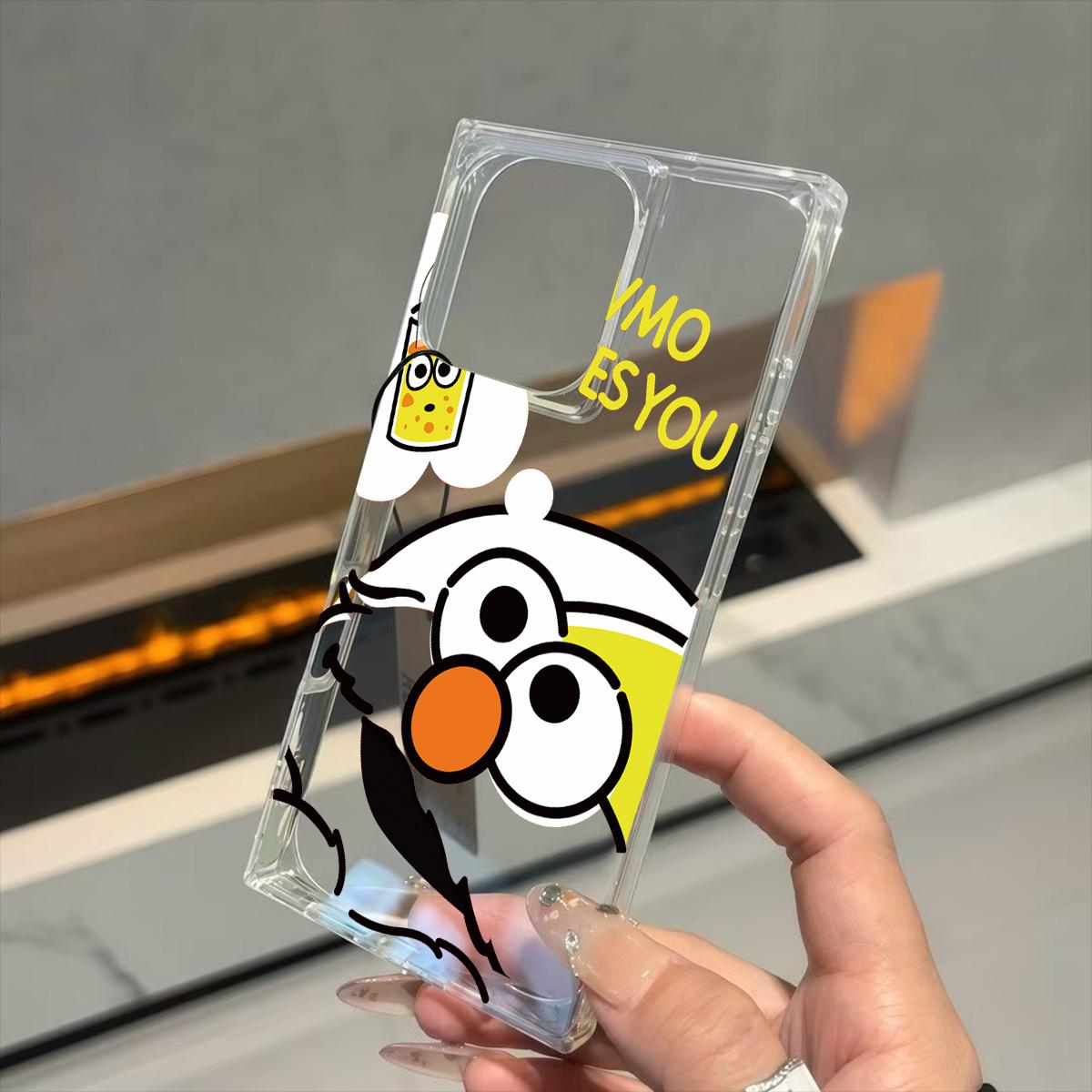

Clear Square Back Tube Case Protection For iPhone 11 15 Plus 13 12 16 ProMax 14 Pro Max Yellow Rubber Ducky Pattern iphone 11 ProMax