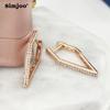 SIMJOO Zirkonové Geometrické Náušnice pro Ženy se Stylovým Jednoduchým Designem v Růžovém Zlatě