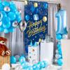 Gold Navy Blue Happy Birthday Door Banner Cover For Festival Backg Photography