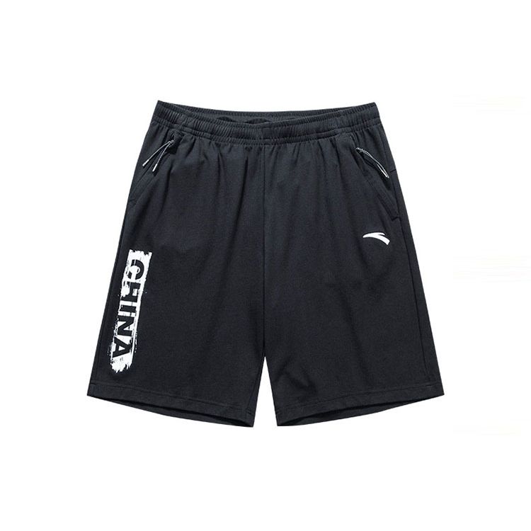 

Anta Logo Print Sports Knit Loose Shorts Men shorts Black 952127783G-1 S