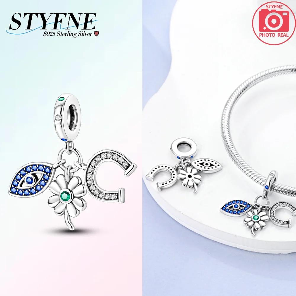 Copper U Shaped Lucky Four Leaf Clover Series Charms Beads Fit Original Bracelet Necklace Fine Diy Women Birthday Jewelry