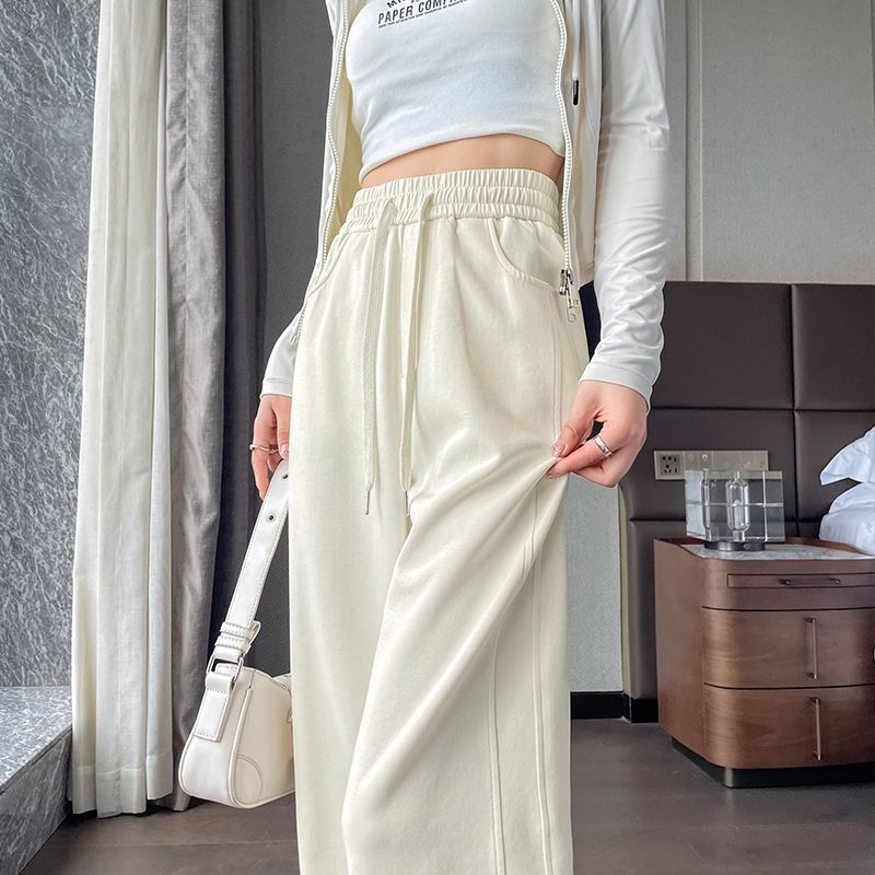 Narrow Banana Wide-leg Pants for Women, Spring and Autumn Straight Leg, Autumn and Winter Fleece Casual Sportswear