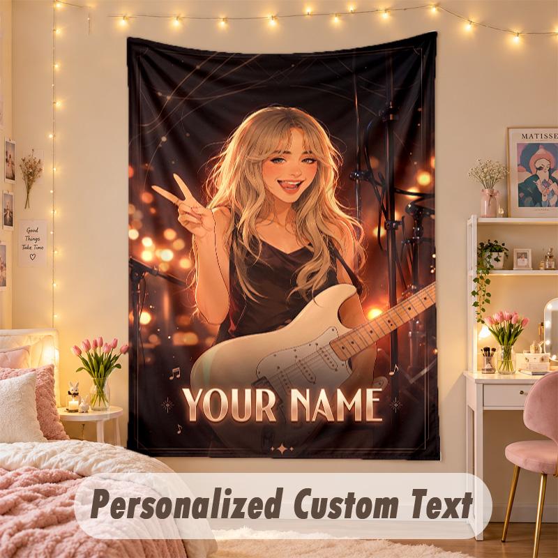 Custom Personalized Tapestry,Sabrina Carpenter Print Custom Name Text Wall Art Hanging for Bedroom