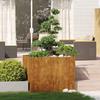 VidaXL Rusty Planter 100x100x80 Cm Stainless Steel, Flower Pot, Plant Stand, Raised Bed, Support of 860828