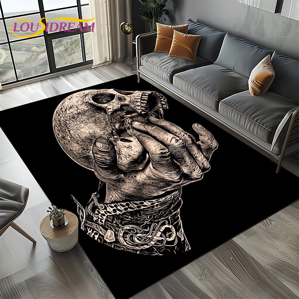 Odin Viking Symbol Valknut Nordic Valhalla Carpet Rug for Living Room Bedroom Home Sofa Decoration,Area Rug Non-slip Floor Mat