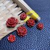 Cinnabar Lotus Rose Bead Pendant: Handmade Bracelet/Necklace Accessory