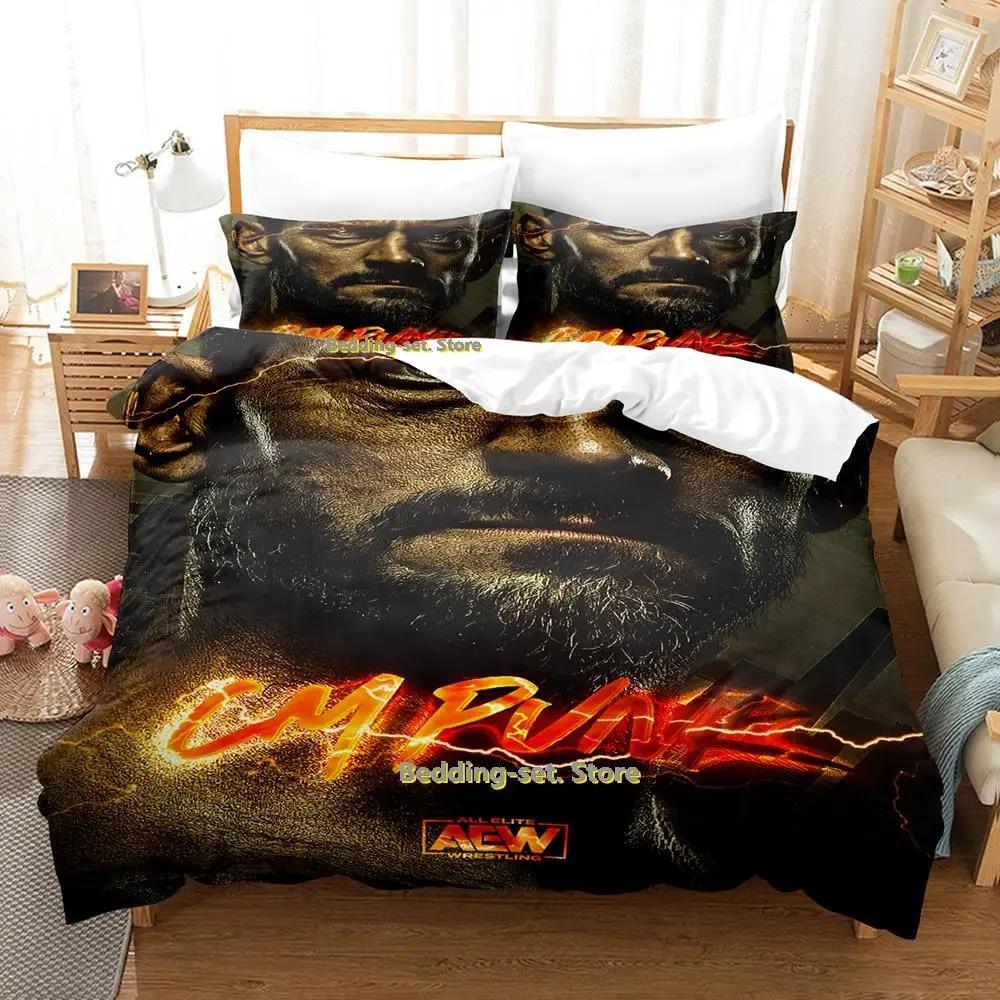 Cm Punk Aew The Best In The World Bedding Set Single Twin Full Queen King Size Bed Set Adult Kid Bedroom Duvetcover Sets