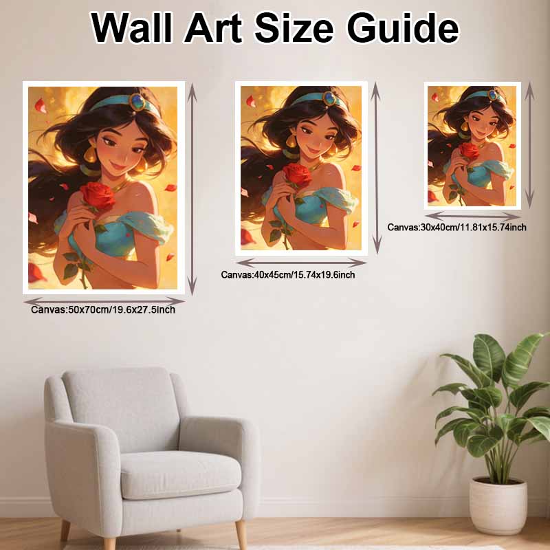 Disney Princess Jasmine Rose Diamond Painting Art Kit Handmade DIY5D Home Decor Gift