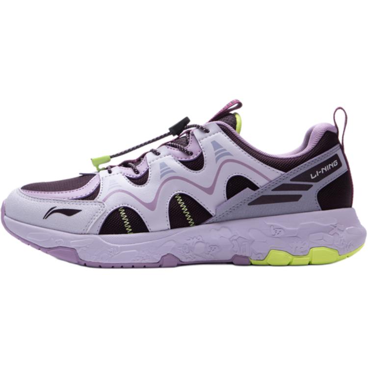 Li Ning Kids Comfortable Versatile Running Shoes Kids Sneakers Night-Purple Sea-Salt-Purple Misty-Gray-Purple YKFV152-2