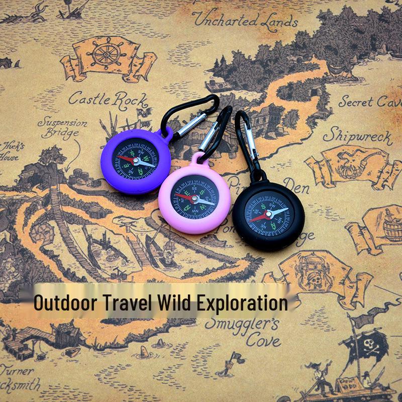 DC30T Camping Student Compass Keychain with Metal Carabiner - Precise Outdoor Navigation