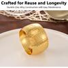 3Pcs Gold Napkin Rings Elegant Hammered Golden Ring Holders Bulk for Dining Table Metal Napk Holder for Events Dinner Parties Wedding Decor Tableware
