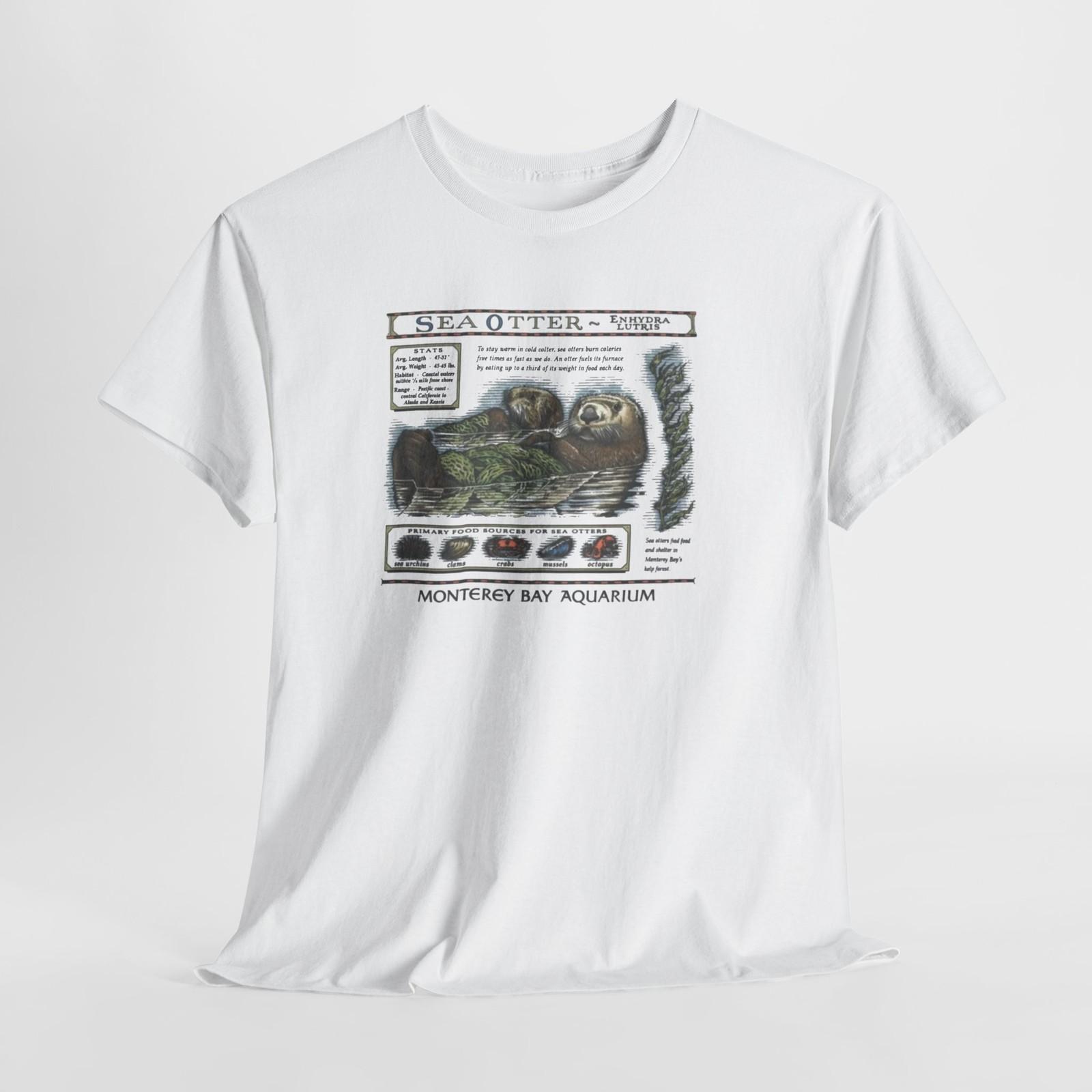 Vintage Sea Otters Monterey Bay Aquarium Tee, Unisex Cotton Tshirt Gift, Retro XXXXL