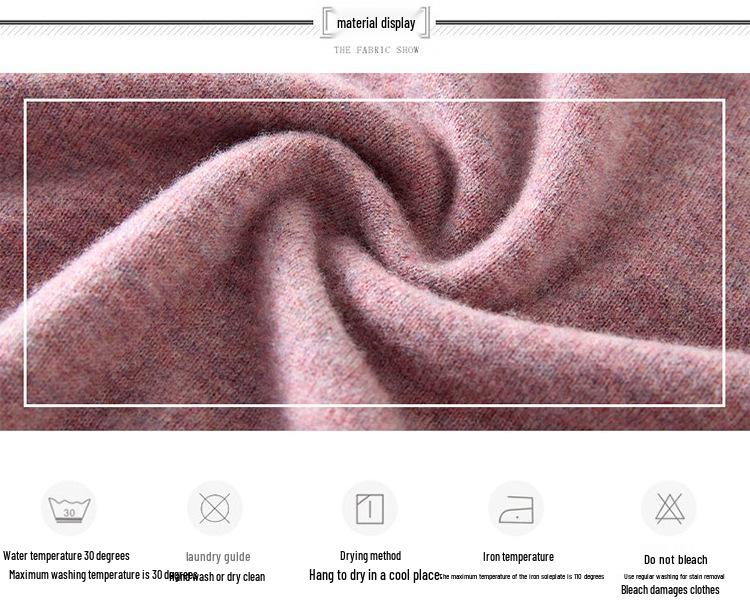 2025 New Style Mid-Neck Pure Wool Sweater with Embroidery for Middle-Aged & Elderly Women – Perfect for Autumn & Winter