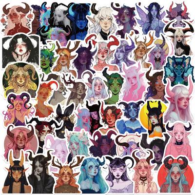 50pcs Art Magic Witch Sticker Aesthetic Cartoon Stickers Decorative Anime Decals Laptop Motorcycle Guitar Car Cool Decals