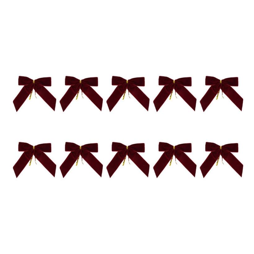 10PCS Velvet Bows for Christmas Tree Decor Wreath Garland Velvet Bow with Twist Tie Ribbon Ornament Diy Craft Holiday Wrapping Decorations