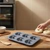 Silicone Donut Mold Diy Handmade Cake Mold Oven-Resistant High Temperature Baking Round 6-Cavity Cake Mold