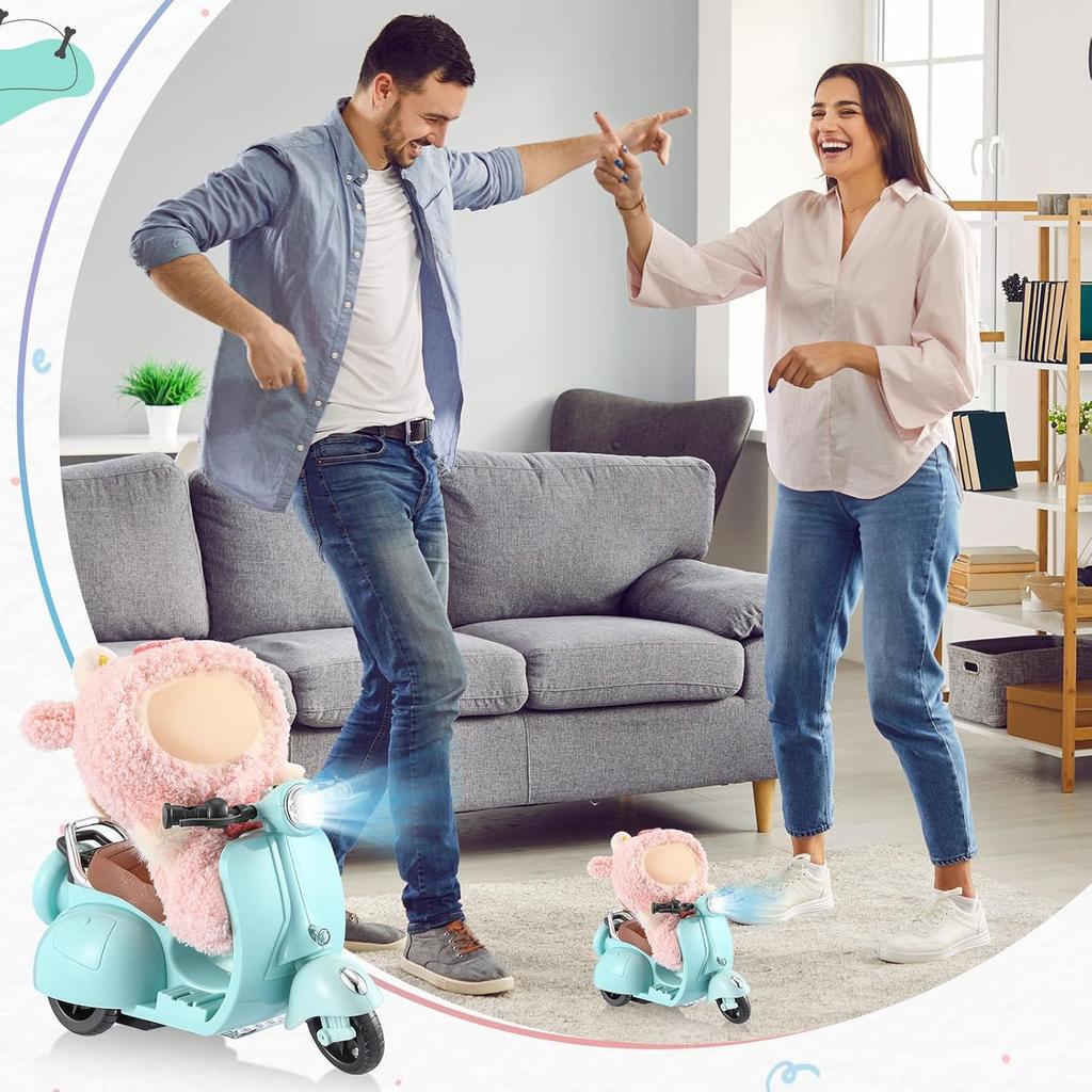 Cute Doll Mini Electric Motorcycle Children's Toy for labubu toy motor for doll (no doll) Accessories