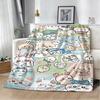 Cute Kawaii C-ChiikawaS Cartoon Movie Flannel Blanket Soft Throw Blanket Art For Home Decor Bedroom Bed Sofa Picnic Fans Gifts