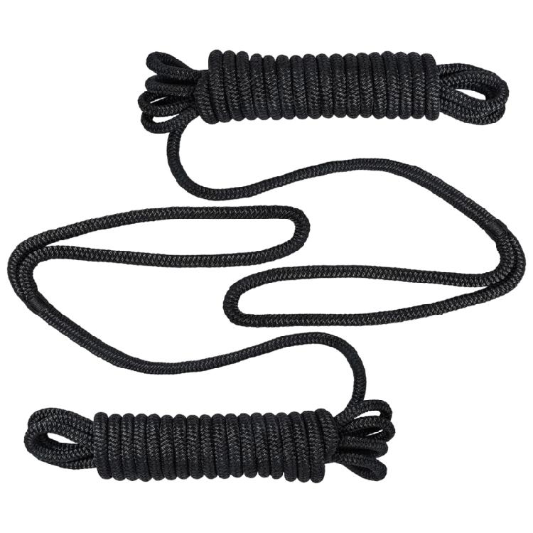 

Double Braided Saltwater Boat Ropes 2 Pack 9.5MM Nylon Mooring Lines 12000LB Tensile Strength Heat Sealed Ends For Long Lasting Durability чёрный
