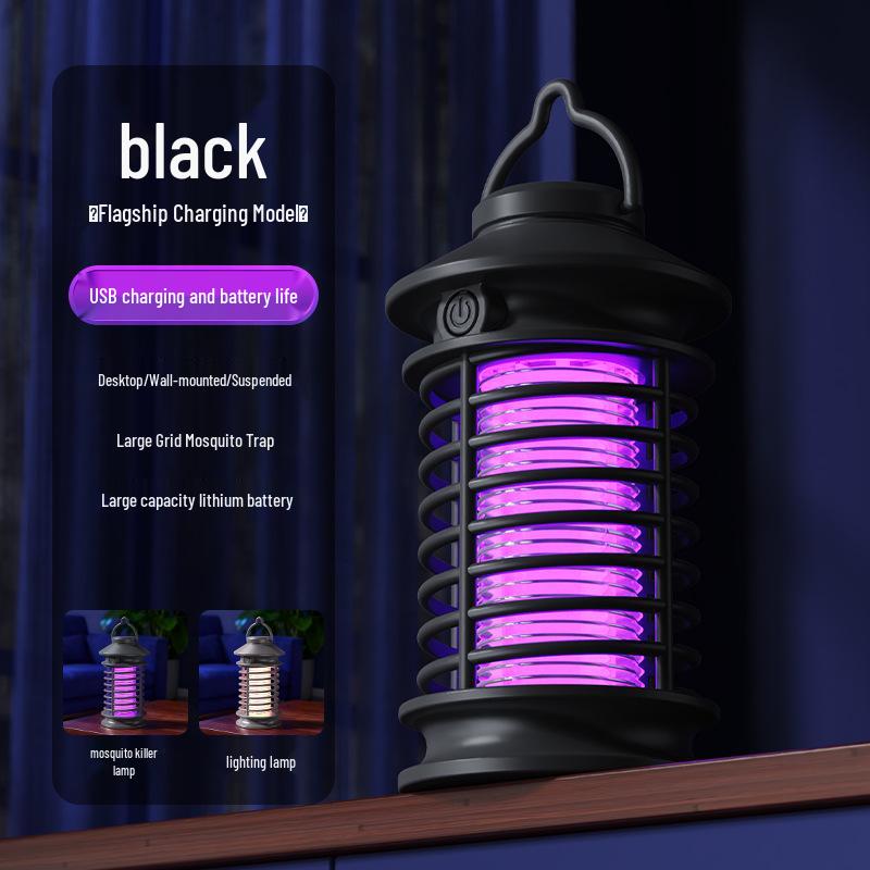USB Rechargeable Mosquito Killer Lamp: Wall-Mounted or Portable, Indoor & Outdoor Use, Purple Light Repellent.