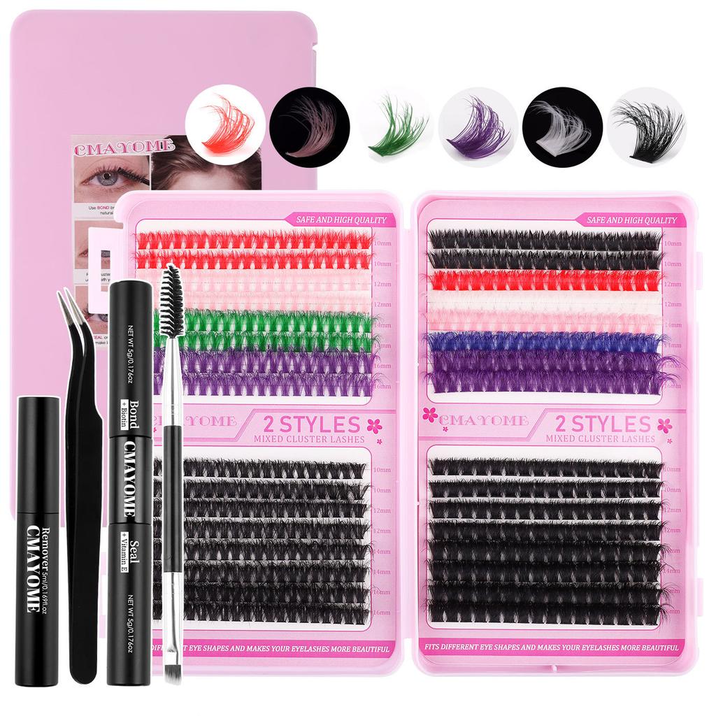 Color Single Cluster D Song False Eyelash Set 10-16Mmdiy Segmented Grafting Thick Eyelashes