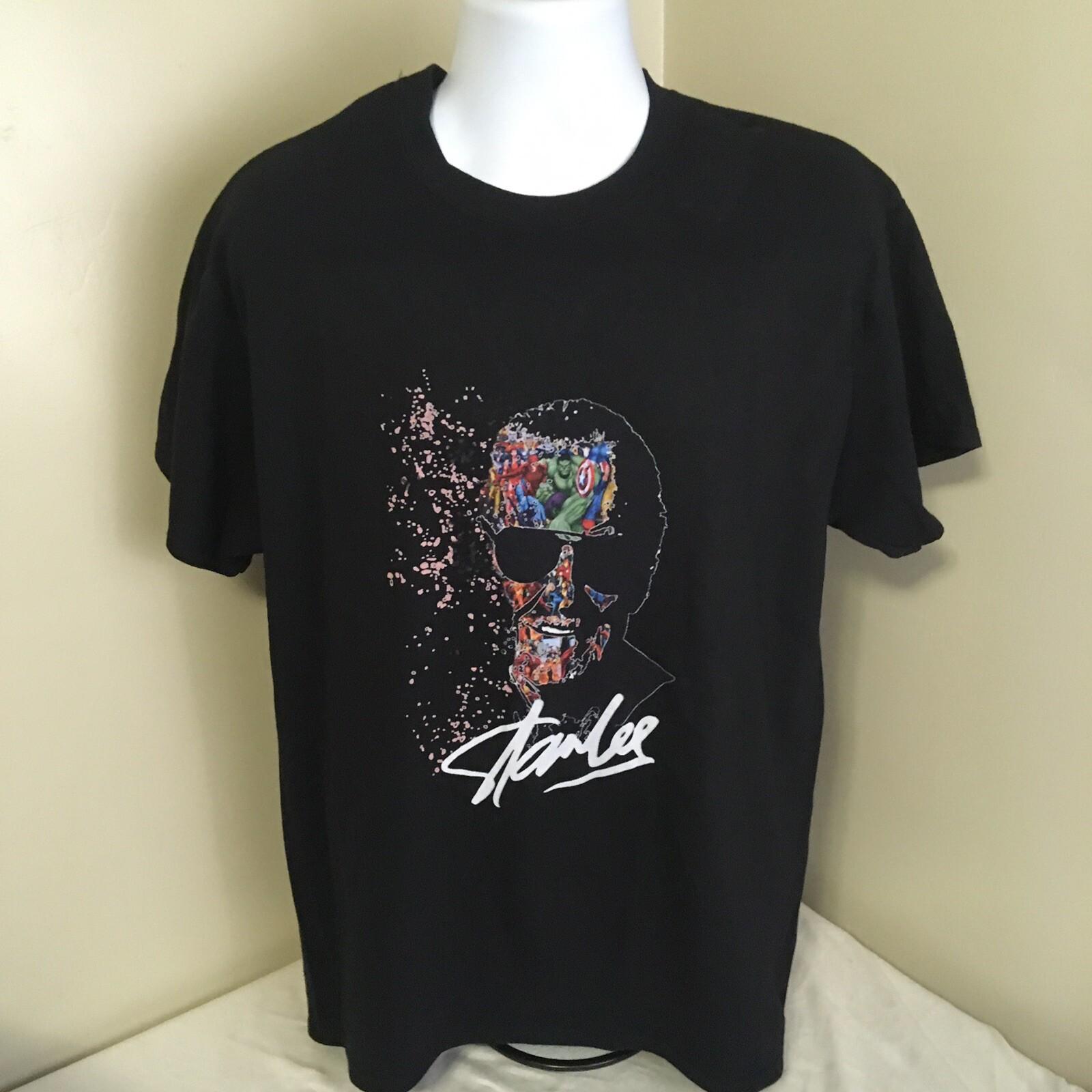Gildan Mens Large T-shirt 100% Cotton Stan Lee Marvel Comics Tribute Free Ship! S разноцветный