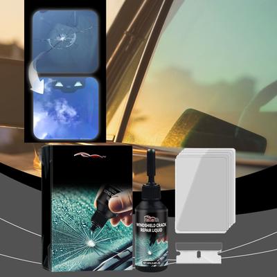 Car Glass Repair Kit, Windshield Crack Repair Kit with Resin, Blade and Curing Film