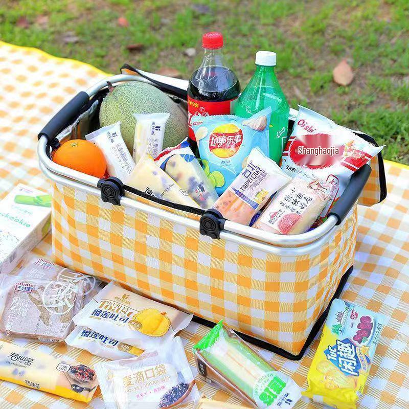 Isolierter Faltbarer Picknick- & Einkaufskorb - Outdoor, Camping, Takeaway-bereit