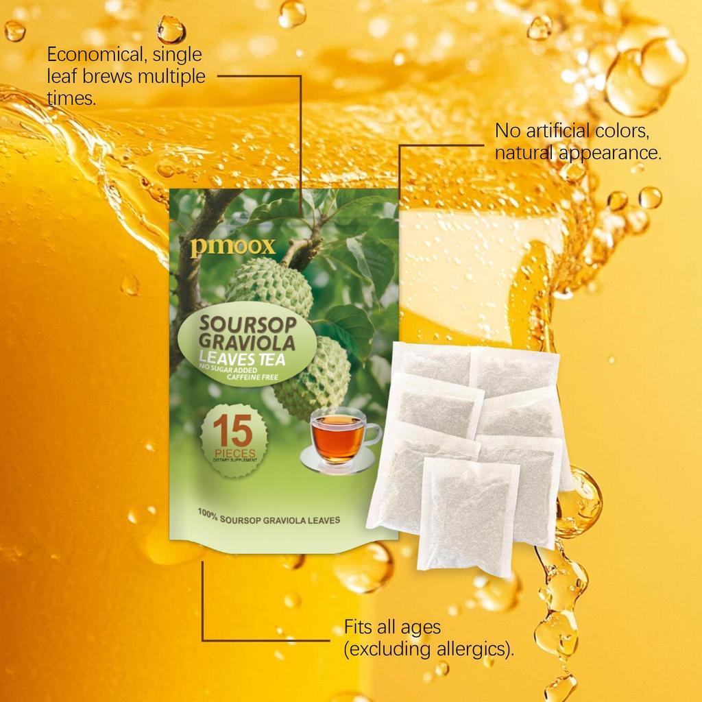 Premium Soursop Leaf Tea Bags, Individually Packaged, Natural Daily Body Support & Care