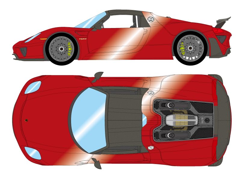 Make up EIDOLON Porsche 918 Spyder Weissach Package 2011 Rear Wing Up Arena Red Metallic Finished Model EM812E 1/43 (US Spec)